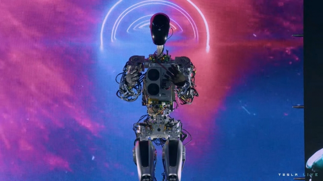 테슬라가 ‘AI데이2’에서 공개한 인공지능 로봇 ‘옵티머스’. 테슬라.