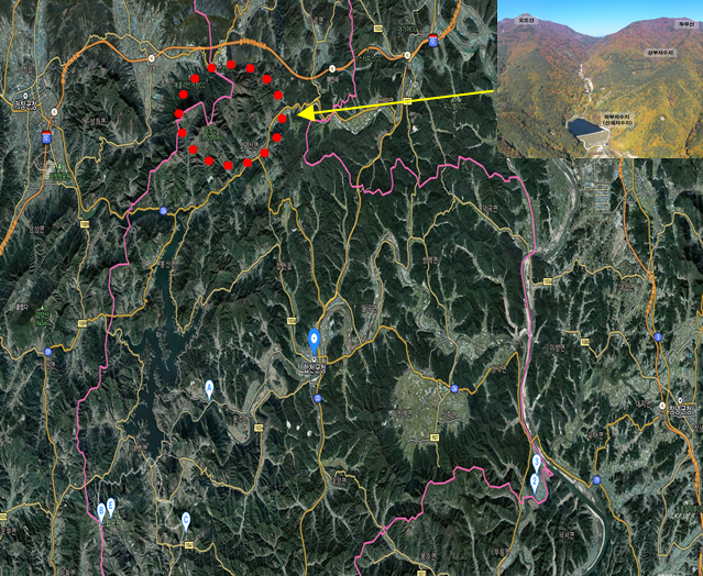 경남 합천군 두무산 일대 양수발전소 위치도. 2023.12.31. 경남도 제공