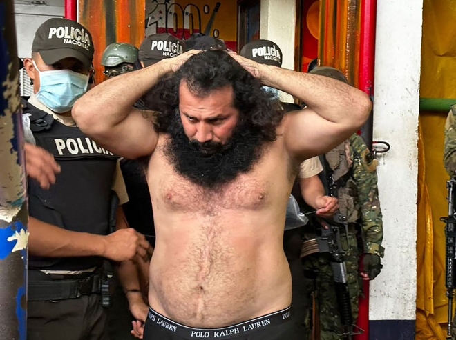 탈옥한 에콰도르 최악 갱단 수장, 아돌포 마시아스의 수감 당시 모습. AFP 연합뉴스 자료사진