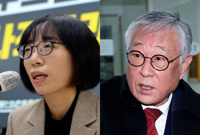 김유진(왼쪽)·옥시찬(오른쪽) 방송통신심의위원. 뉴스1