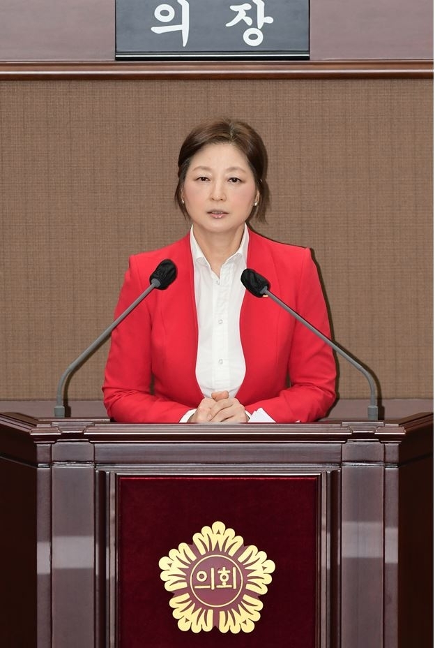 사진은 지난해 9월 15일 남산 고도지구 추가완화를 촉구하며 5분 자유발언 중인 최유희 의원