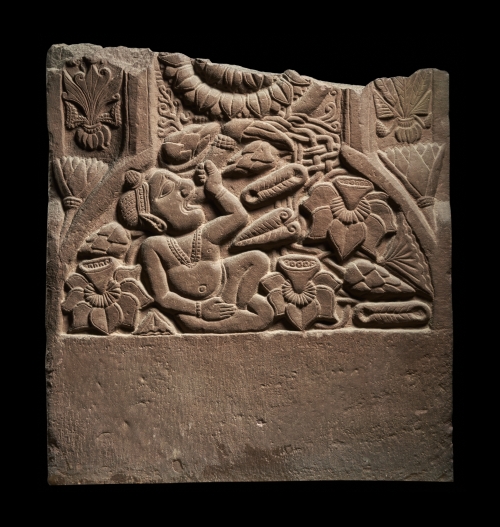 &lt;입에서 연꽃 넝쿨을 뿜어내는 자연의 정령&gt;, 기원전 2세기 후반, 바르후트, 알라하바드박물관