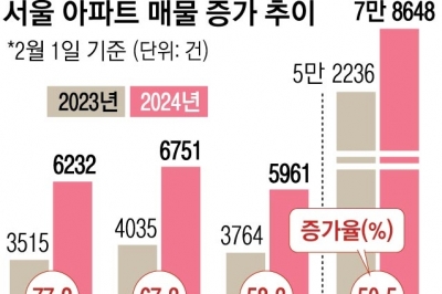 강남 3구도 ‘거래 절벽’… 서울 아파트 1년 새 매물 50% 쌓였다