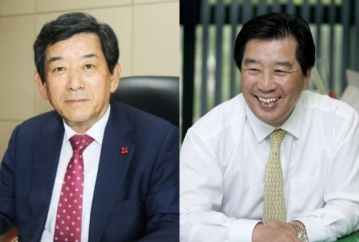 한상원(왼쪽) 다스코 회장·김보곤(오른쪽) 디케이 회장