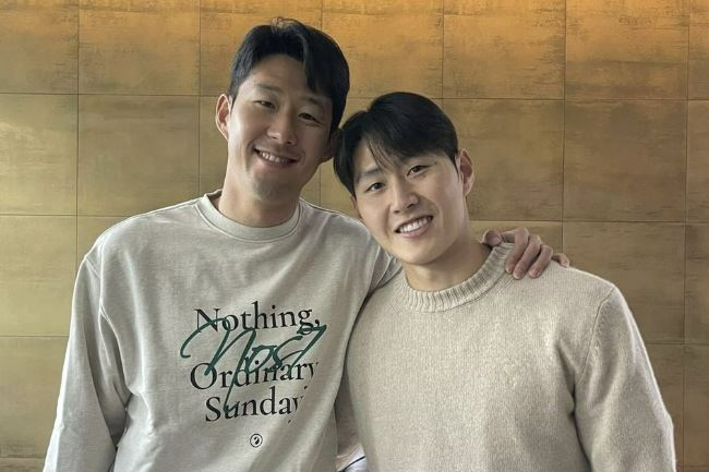 손흥민(왼쪽)과 이강인. 손흥민 인스타그램 캡처