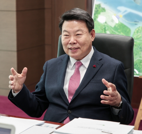 오성환 충남 당진시장이 5일 서울신문과 인터뷰를 하고 있다. 당진시 제공