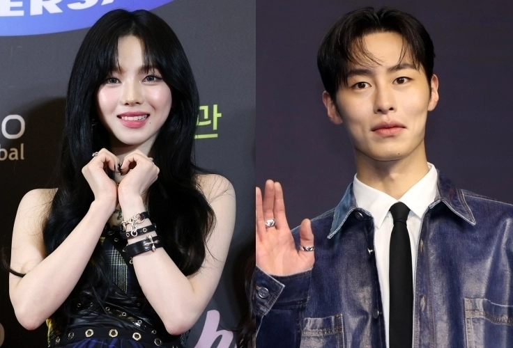 그룹 에스파 카리나와 배우 이재욱. 뉴스1·뉴시스
