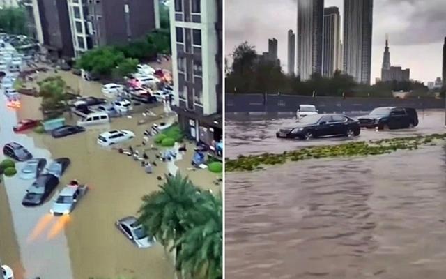9일(현지시간) 아랍에미리트(UAE)에 내린 폭우로 사막 도시 두바이가 침수됐다. 2024.3.10 틱톡