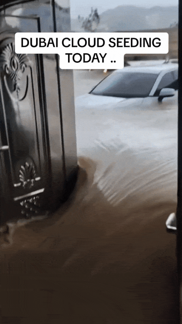 9일(현지시간) 아랍에미리트(UAE)에 내린 폭우로 사막 도시 두바이가 침수됐다. 2024.3.10 틱톡