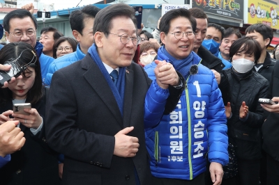 충청 공략한 李 “尹정권 폭주에 회초리”