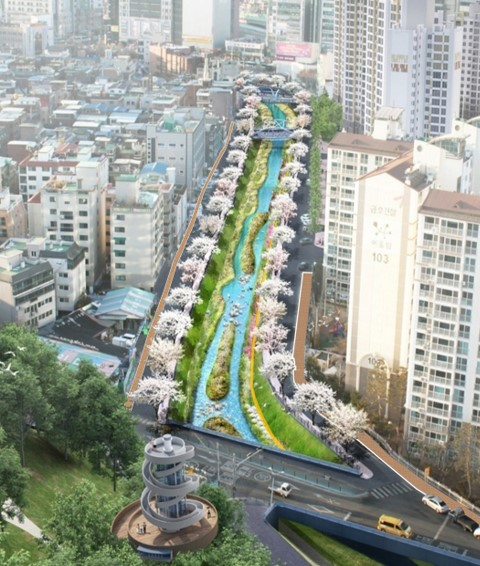 구리 인창천 생태하천복원사업 후 조감도(경기도 제공)