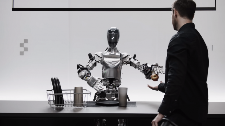 지난 13일 휴머노이드 로봇 스타트업 피규어 AI(Figure AI)가 챗GPT 개발사 오픈 AI와 협업한 AI 로봇을 공개했다. 유튜브 ‘Figure’ 캡처