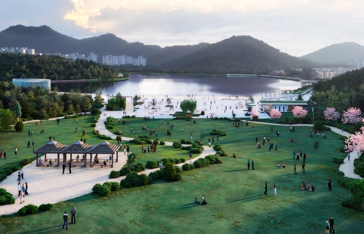 수질개선과 경관계획 등을 통해 광주를 대표하는 호수공원으로 조성될 풍암호수공원 개발 조감도. 광주시 제공