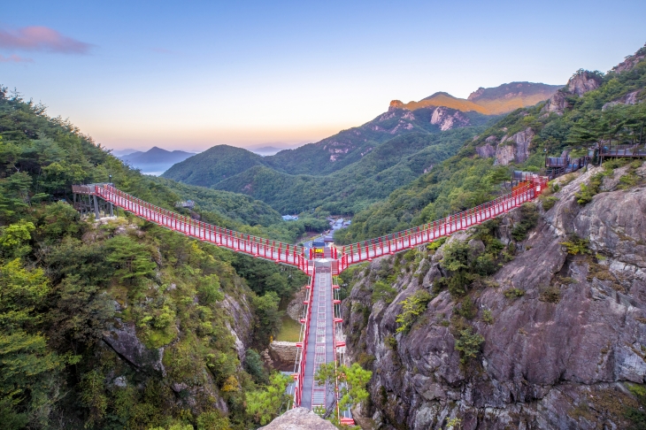 거창항노화힐링랜드 내 Y자형 출렁다리. 2024.3.29. 거창군 제공