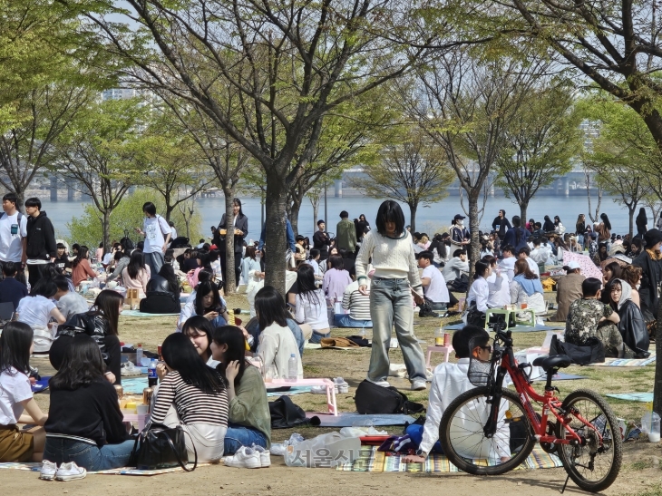 봄날은 간다… 한강변 바글바글