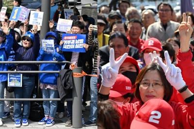 ‘과반 확보설’ 4년 전 데자뷔… 큰절·밤샘 유세는 뜸하네