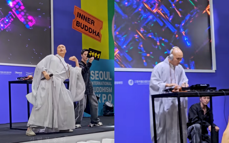 2024서울국제불교박람회에서 공연을 펼친 뉴진스님(개그맨 윤성호). 유튜브 캡처