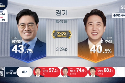 경기 화성을 공영운 43.7%, 한정민 15.8%, 이준석 40.5% [지상파 출구조사]