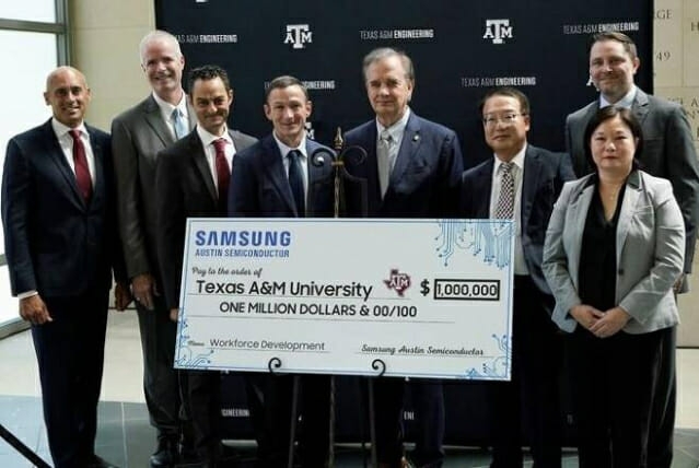 삼성전자가 텍사스 A&amp;M대학 인재 육성 프로그램에 100만 달러(약 13억원)를 지원한다. 삼성전자 제공