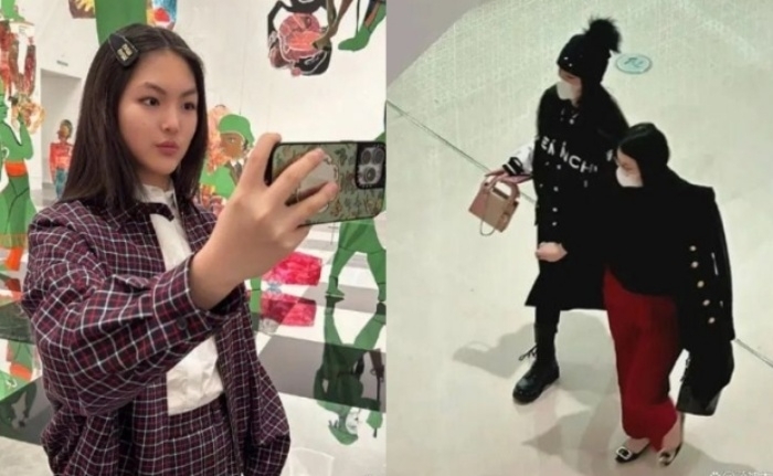 안젤라 왕실링이 1000만원이 넘는 고가의 옷을 입고 있는 모습이 공개되면서 사회적 논란이 일고 있다. SNS 캡처