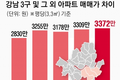 강남 1채 살 때 비강남 2채… 양극화 심화