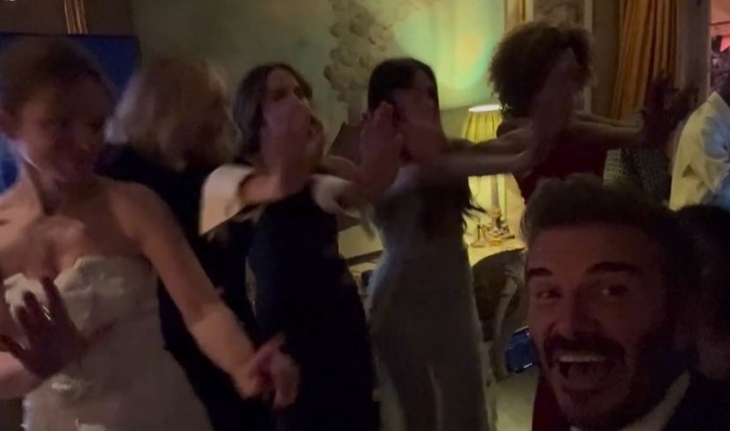영국의 전설적인 걸그룹 스파이스 걸스 멤버들이 빅토리아 베컴 생일 파티에 참석해 함께 춤을 추고 있다. 데이비드 베컴 인스타그램 캡처