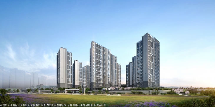 충남 아산 더샵 탕정인피니티시티 2차 투시도. 포스코이앤씨 제공