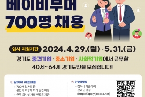 경기도, 베이비부머 인턴십 지원 ‘이음 일자리 사업’ 참여자 700명 모집···최대 360만 원 지원