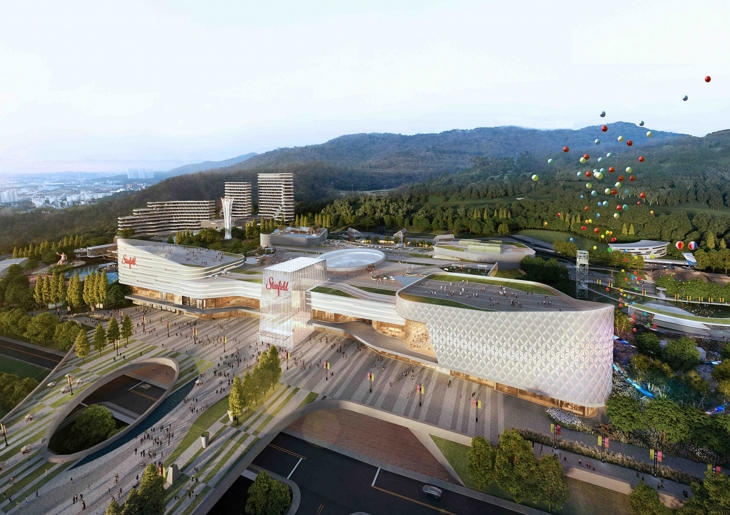 광주 광산구 어등산에 들어설 ‘그랜드스타필드 광주’ 조감도.  신세계프라퍼티 제공
