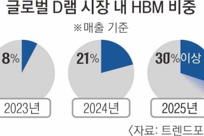 내년 HBM 매출, D램의 30%로… 반도체 맑음