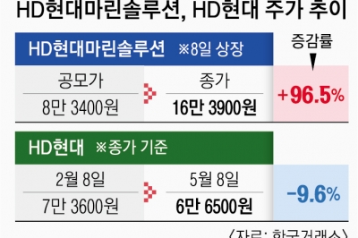 ‘중복 상장’ 논란에도… HD현대마린솔루션 97% 뛰었다