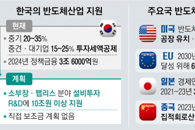 반도체 보조금 전쟁에 선 그은 한국… “현실적 접근” “투자 적기 놓쳐” [뉴스 분석]