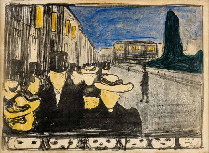 ② 채색판화 ‘카를 요한 거리의 저녁’(1896~1897)