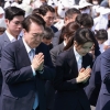김건희 여사, 169일 만에 대중 앞에… 尹과 사리 반환 기념식 참석