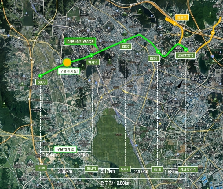구운역 신설 위치도. 수원시 제공