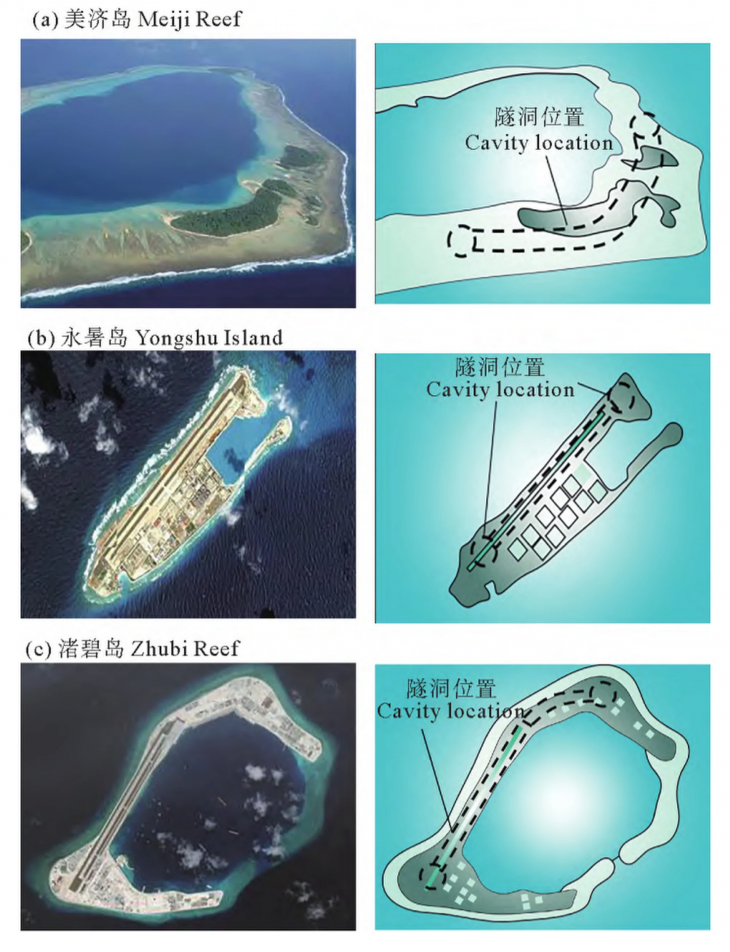 중국 해양대학이 제시한 해저 터널 위치도. 굵은 점선으로 표시된 것이 해저터널.