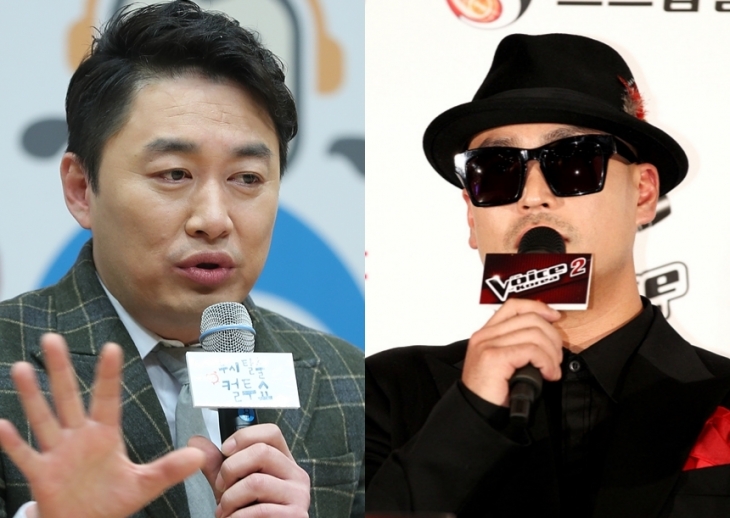 개그맨 정찬우(왼쪽)와 그룹 리쌍 출신 래퍼 길. 연합뉴스·서울신문DB
