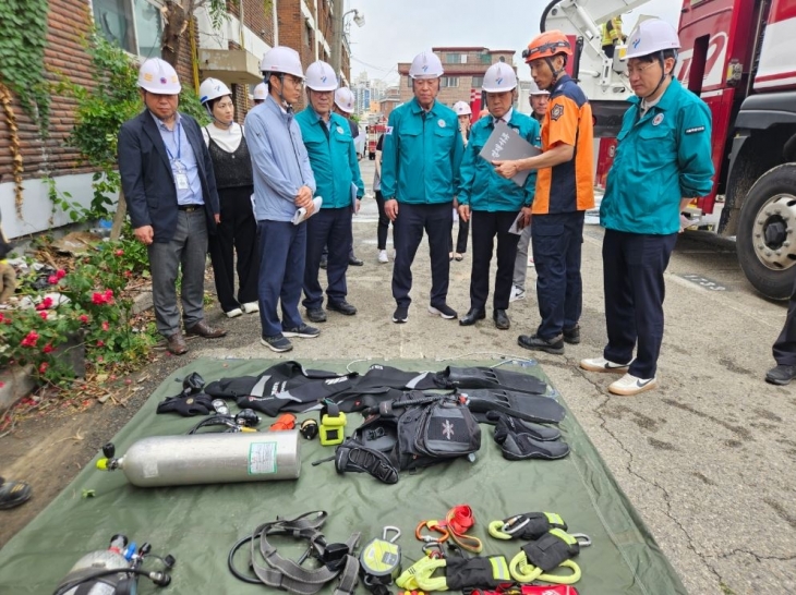 풍수해 종합훈련 소방장비 점검