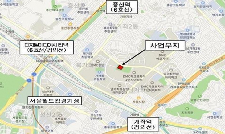 서울시립(가재울)도서관 건립 예정지 위치도