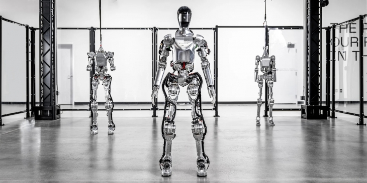 챗GPT 개발사 오픈 AI와 휴머노이드 로봇 스타트업 피규어가 공동 개발해 지난 3월 공개한 휴머노이드 로봇 피규어01.  KIST 제공