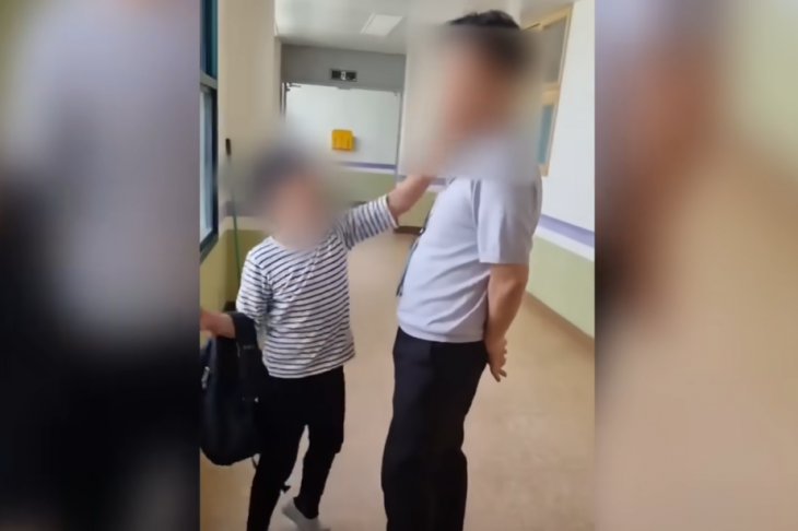 교감의 따귀를 때리는 초등학생. 전북교사노조 제공