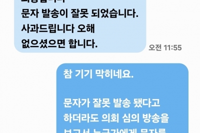 동료 여성의원 성추행 혐의에 비속어 문자 논란