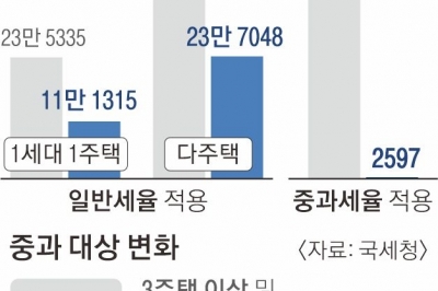 종부세 중과 48만명→2597명… 1년 만에 99.5% 감소