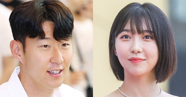 손흥민과 배우 주현영. 연합뉴스