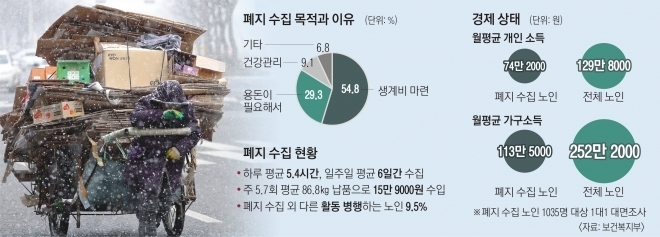 전국 폐지 수집 노인 첫 실태조사 현황