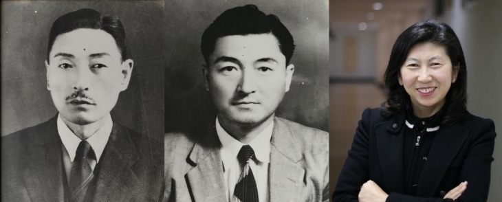 왼쪽부터 임채상 초대 수동면장, 임원섭 7대 수동면장, 이미연 33대 수동면장. 2024.7.4. 함양군 제공