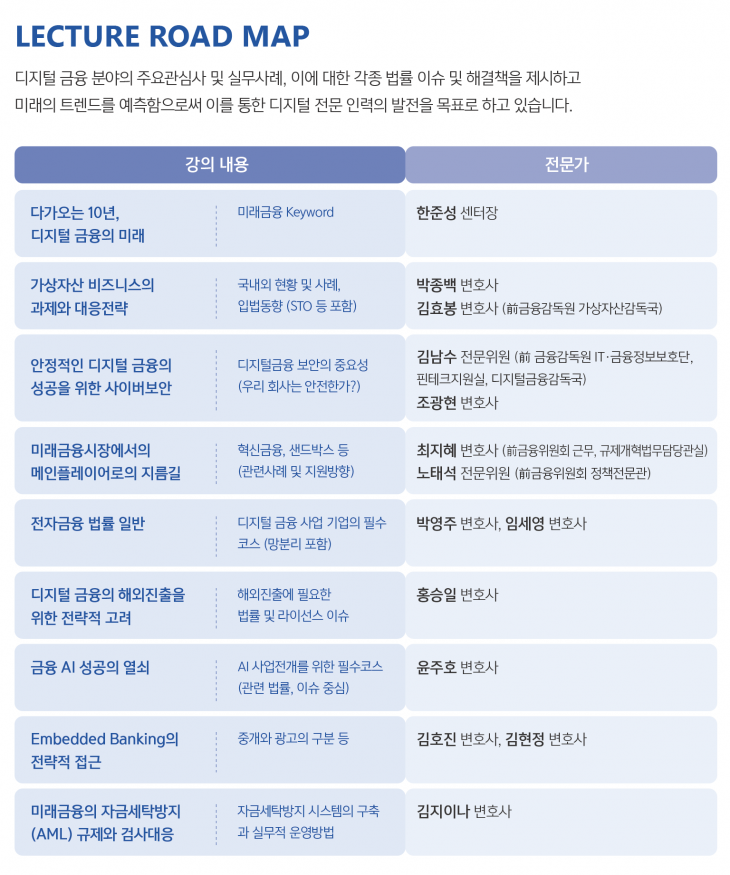 법무법인 태평양의 미래금융전략센터 강의안. 태평양 제공