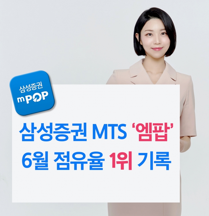 삼성증권의 모바일트레이딩시스템(MTS) ‘엠팝’(mPOP)이 지난 6월 업계 점유율 1위에 올랐다. 삼성증권 제공