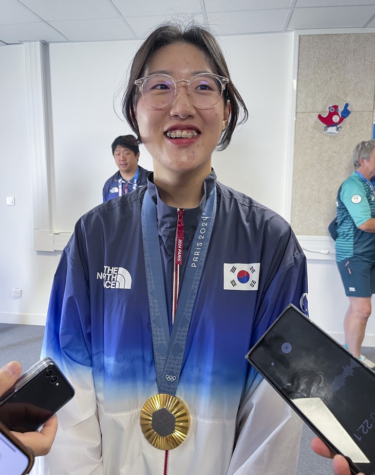 한국 8번째 금메달을 획득한 양지인 선수. 연합뉴스