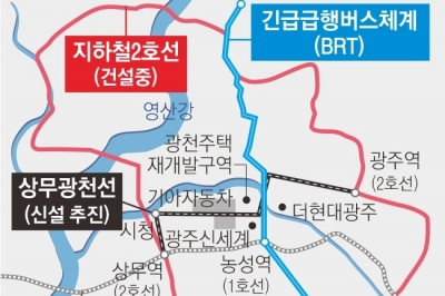 광주 광천사거리, 지하철·BRT 십자 형태 교차한다